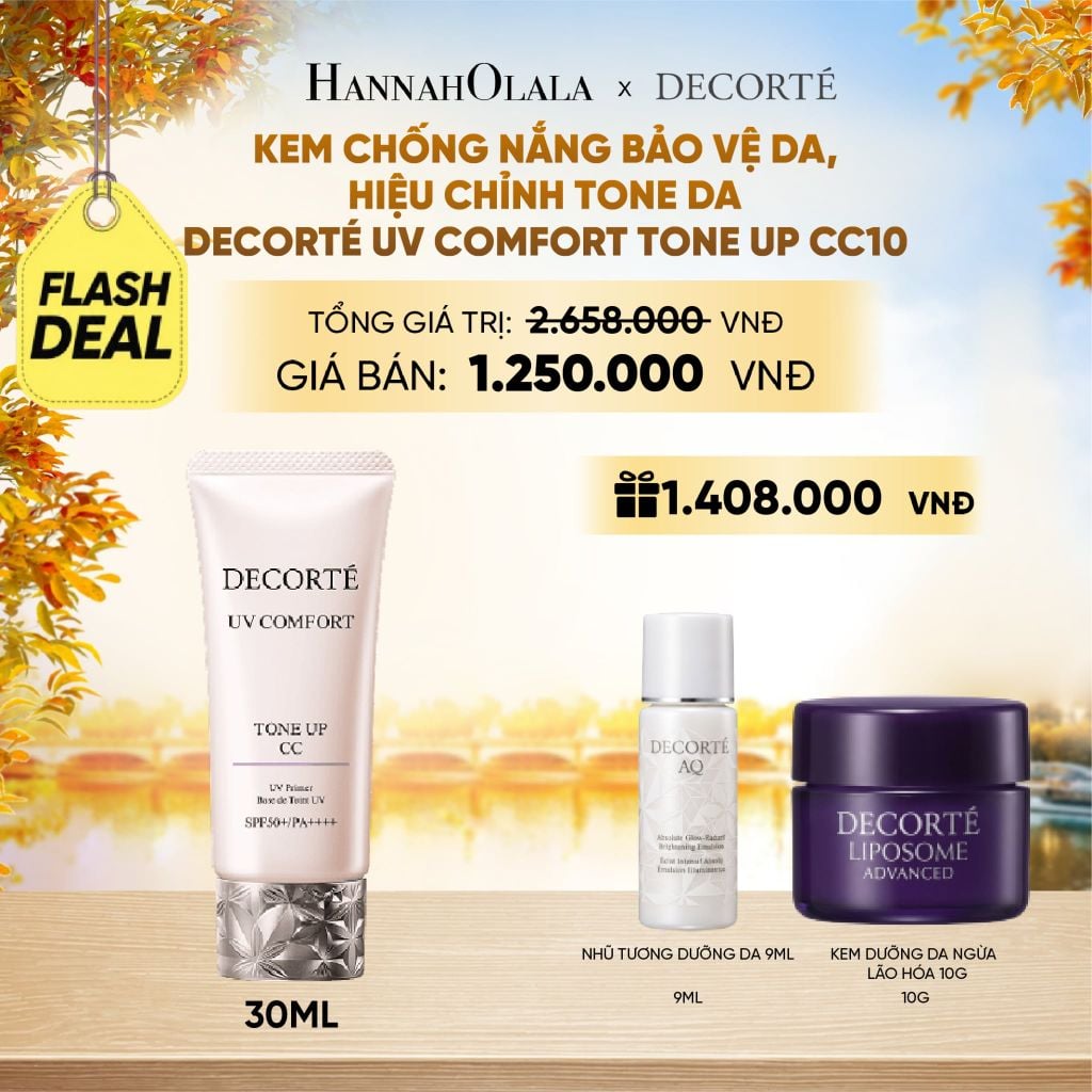  KEM CHỐNG NẮNG HIỆU CHỈNH TONE DA DECORTÉ UV COMFORT TONE UP NÂNG TÔNG - E1129 