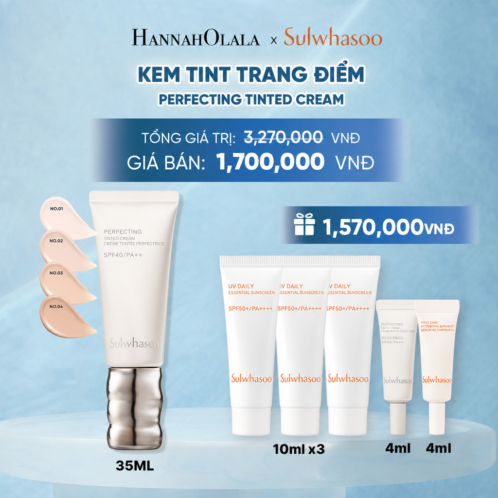  MỚI - KEM TINT TRANG ĐIỂM SULWHASOO PERFECTING TINTED CREAM 35ML 