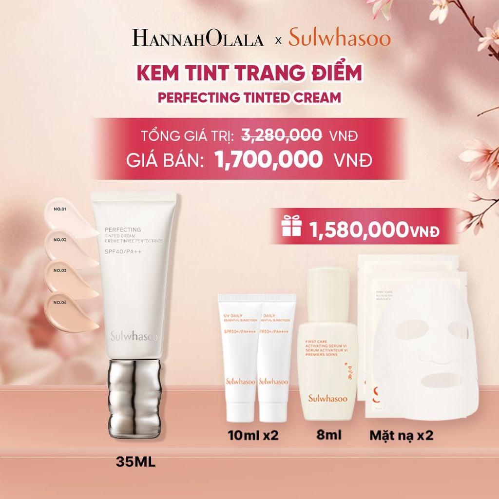  MỚI - KEM TINT TRANG ĐIỂM SULWHASOO PERFECTING TINTED CREAM 35ML - A2304 