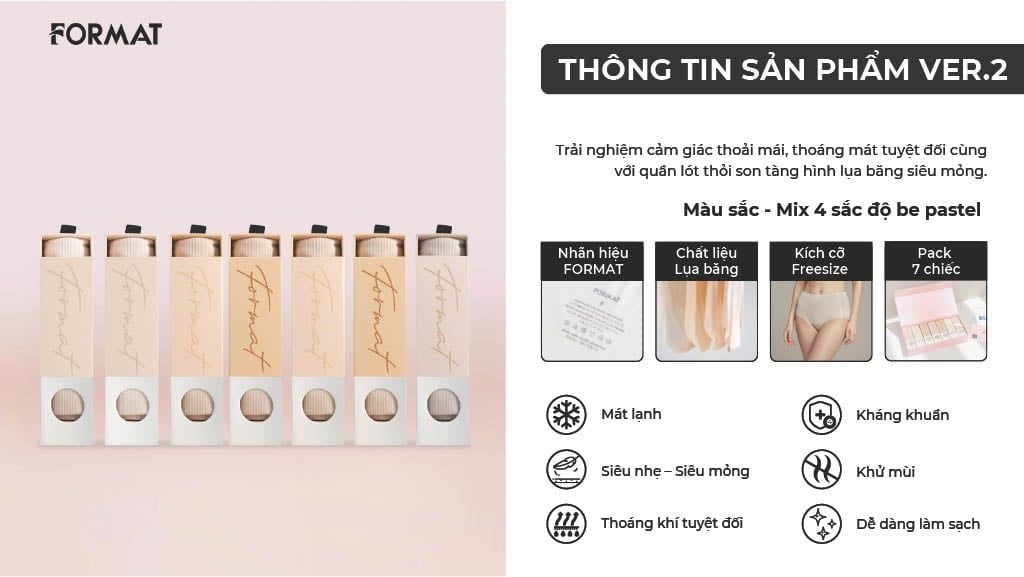  [FLASH DEAL] MUA 1 TẶNG 1 PACK 7 QUẦN LÓT NỮ THỎI SON FORMAT PREMIUM - MÀU BE - 10006524 -SỐ LƯỢNG GIỚI HẠN - A217 