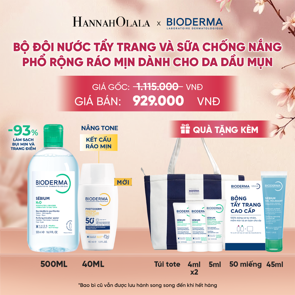  BỘ ĐÔI NƯỚC TẨY TRANG VÀ SỮA CHỐNG NẮNG PHỔ RỘNG RÁO MỊN CHO DA DẦU MỤN (CHỌN MÀU) - A1876 