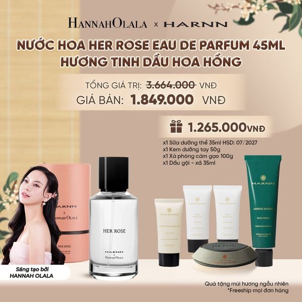 [ĐỘC QUYỀN HARNN x HANNAH OLALA] NƯỚC HOA HER ROSE EAU DE PARFUM 45ML HƯƠNG TINH DẦU HOA HỒNG THIÊN NHIÊN - A2363 