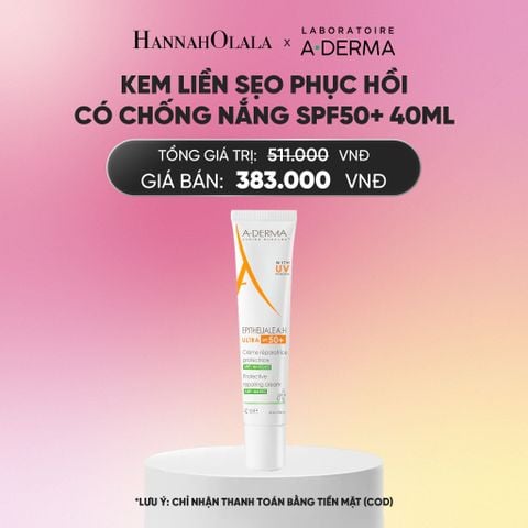  KEM HỖ TRỢ LIỀN SẸO PHỤC HỒI VÀ TÁI TẠO DA BỊ TỔN THƯƠNG CÓ CHỐNG NẮNG A-DERMA EPITHELIALE AH ULTRA SPF50+ CR 40ML_A2416 