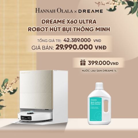  DREAME X60 ULTRA ROBOT HÚT BỤI THÔNG MINH - VƯỢT CHƯỚNG NGẠI KÉP LÊN TỚI 8.8CM - THIẾT KẾ SIÊU MỎNG 7.95CM - A1172 