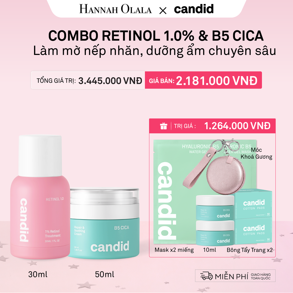  RETINOL 1.0 & B5 CICA BỘ ĐÔI LÀM MỜ NẾP NHĂN VÀ DƯỠNG ẨM PHỤC HỒI CHUYÊN SÂU - DEAL 17 