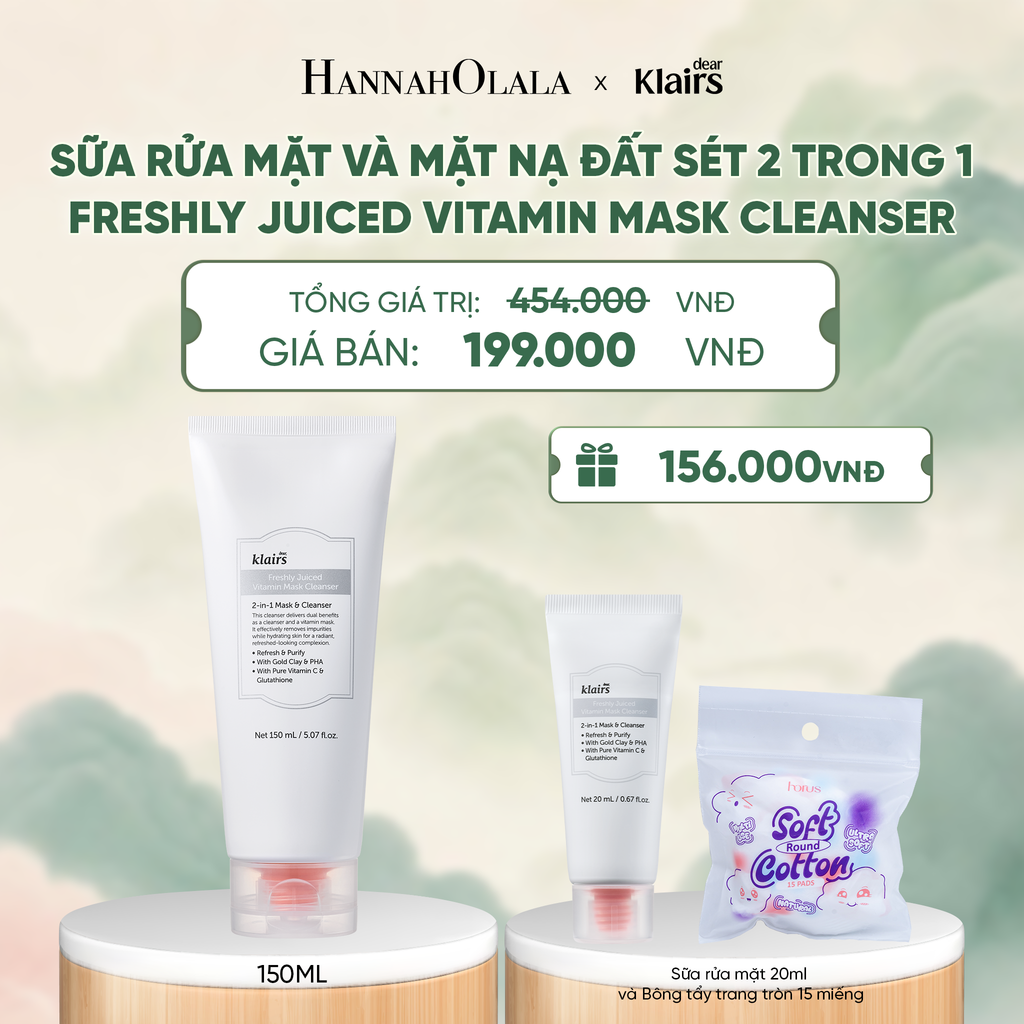  DEAR, KLAIRS SỮA RỬA MẶT FRESHLY JUICED VITAMIN MASK CLEANSER 150ML (IP04) - A1453 