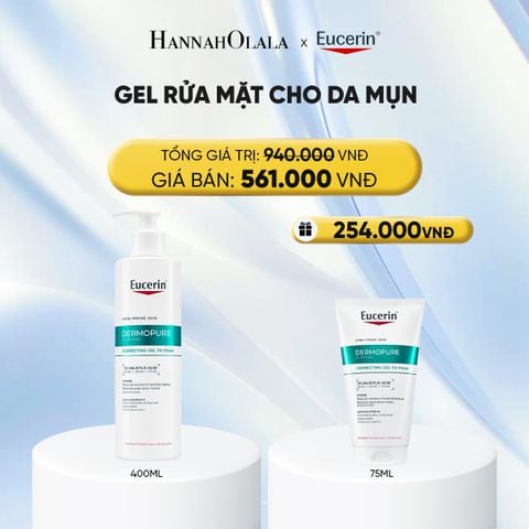  GEL RỬA MẶT CHO DA MỤN EUCERIN DERMOPURE CLINICAL CORRECTING GEL TO FOAM 400ML - DEAL 17 