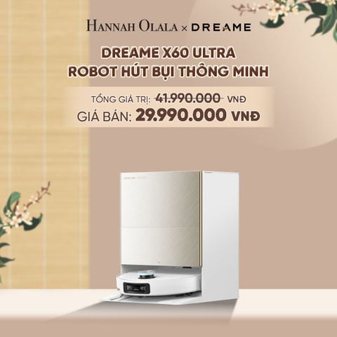  DREAME X60 ULTRA ROBOT HÚT BỤI THÔNG MINH - VƯỢT CHƯỚNG NGẠI KÉP LÊN TỚI 8.8CM - THIẾT KẾ SIÊU MỎNG 7.95CM - A1172 