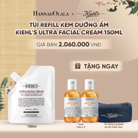  TÚI REFILL GEL DƯỠNG ẨM KIỀM DẦU 24H KIEHL'S ULTRA FACIAL OIL-FREE GEL CREAM 150ML - A304 