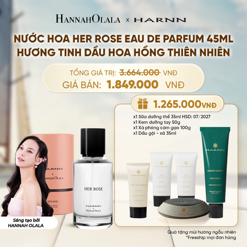  [ĐỘC QUYỀN HARNN X HANNAH OLALA] NƯỚC HOA HER ROSE EAU DE PARFUM 45ML HƯƠNG TINH DẦU HOA HỒNG THIÊN NHIÊN - A1399 