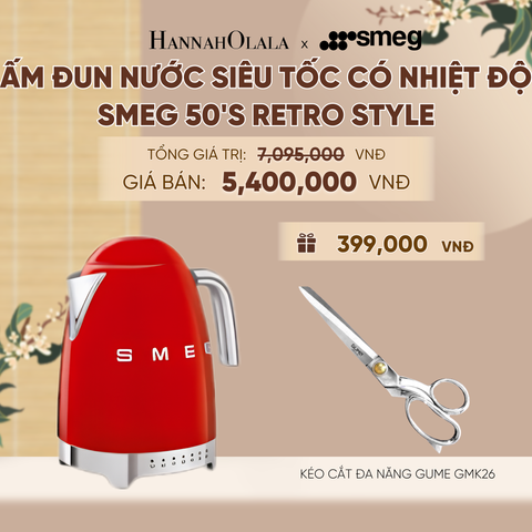  ẤM ĐUN NƯỚC SIÊU TỐC CÓ NHIỆT ĐỘ SMEG 50'S RETRO STYLE - A2283 
