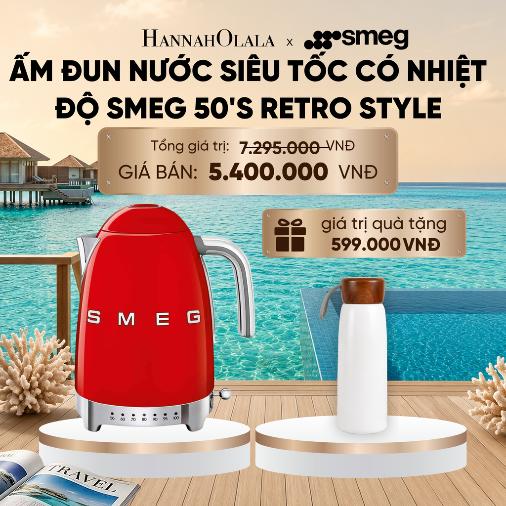  ẤM ĐUN NƯỚC SIÊU TỐC CÓ NHIỆT ĐỘ SMEG 50'S RETRO STYLE_ D1290 