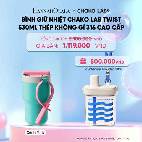 BÌNH GIỮ NHIỆT CHAKO LAB TWIST 530ML THÉP KHÔNG GỈ 316 CAO CẤP 