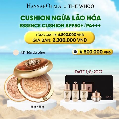  DEAL 17: [TẶNG KÈM 1 LÕI] CUSHION NGỪA LÃO HÓA WHOO CHEONGIDAN ESSENCE CUSHION SPF50+/PA+++ - MÀU 21 