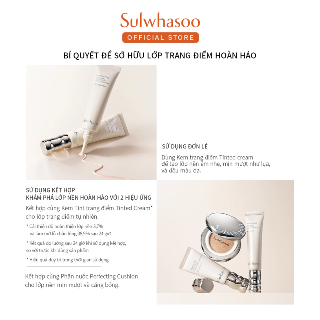  MỚI - KEM TINT TRANG ĐIỂM SULWHASOO PERFECTING TINTED CREAM 35ML 