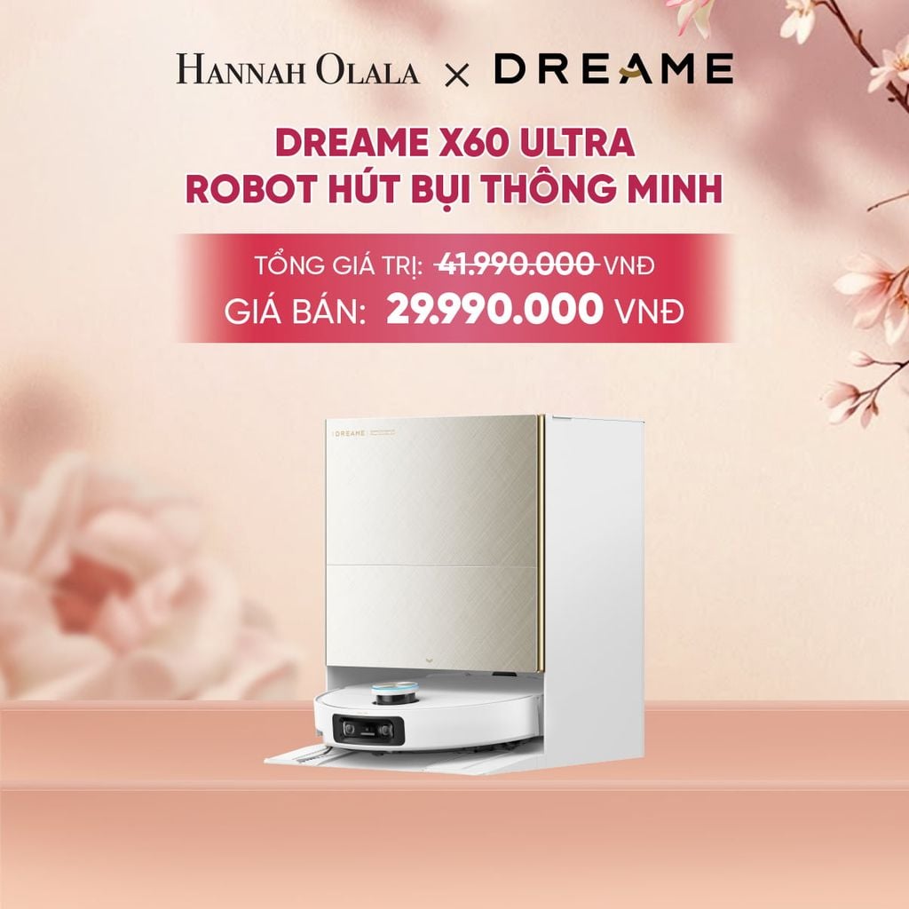  DREAME X60 ULTRA ROBOT HÚT BỤI THÔNG MINH - VƯỢT CHƯỚNG NGẠI KÉP LÊN TỚI 8.8CM - THIẾT KẾ SIÊU MỎNG 7.95CM - A1455 