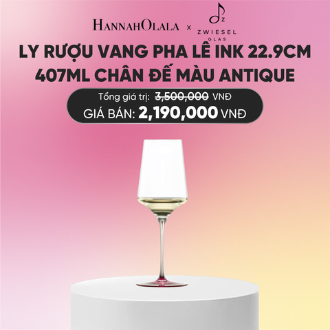  LY RƯỢU VANG TRẮNG PHA LÊ ZWIESEL INK 123424 22.9CM 407ML CHÂN ĐẾ MÀU ĐỎ ANTIQUE 