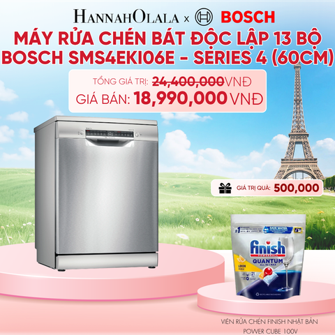  MÁY RỬA CHÉN BÁT ĐỘC LẬP 13 BỘ BOSCH SMS4EKI06E - SERIES 4 (60CM) - B198 