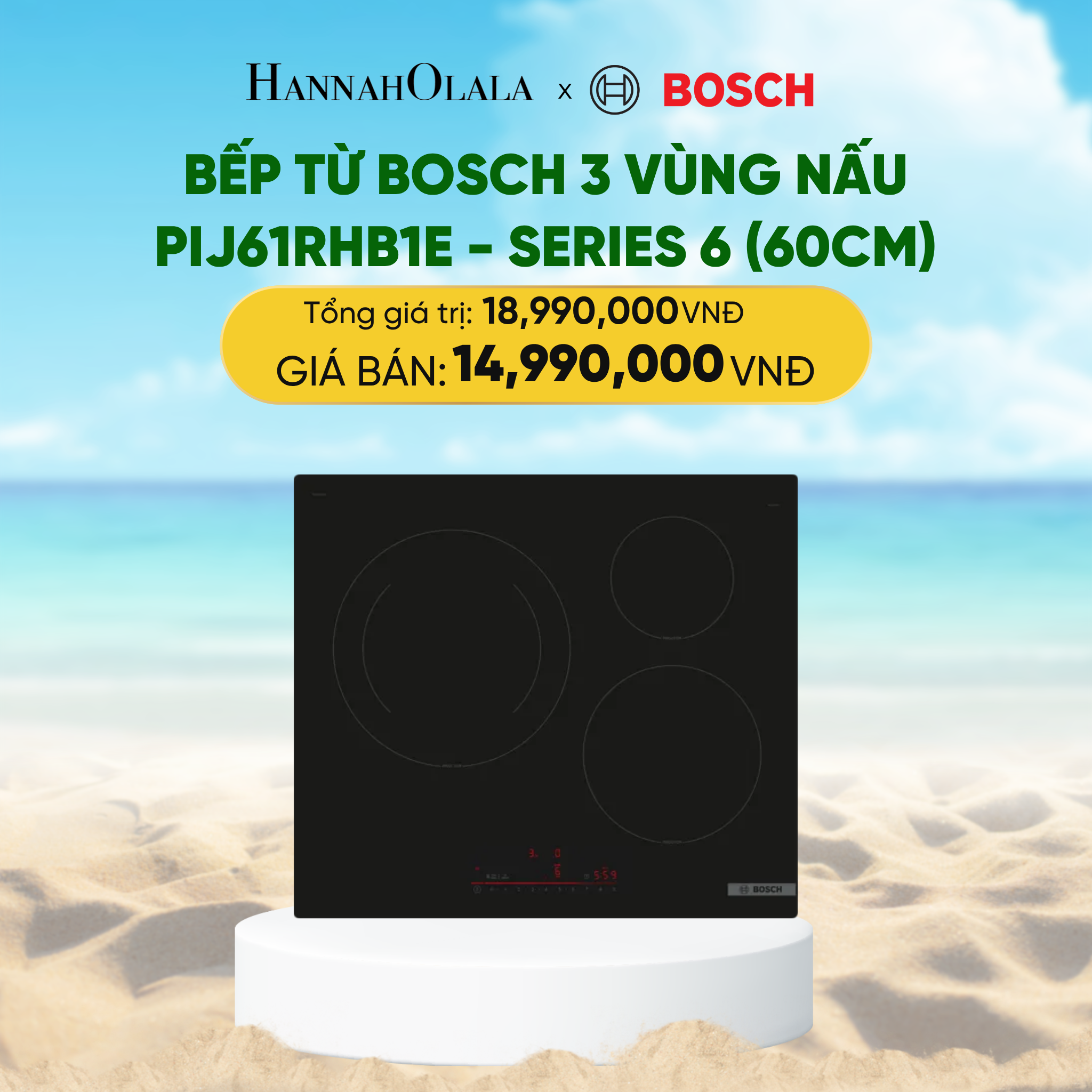 Bếp Từ 3 Vùng Nấu Lắp Âm Bosch Pij61Rhb1E