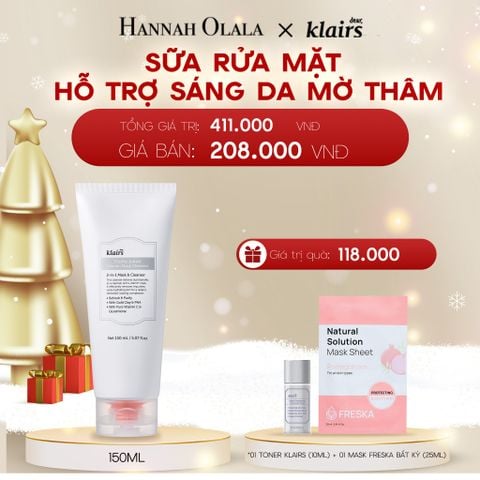  DEAL 12: DEAR, KLAIRS SỮA RỬA MẶT FRESHLY JUICED VITAMIN MASK CLEANSER 150ML 