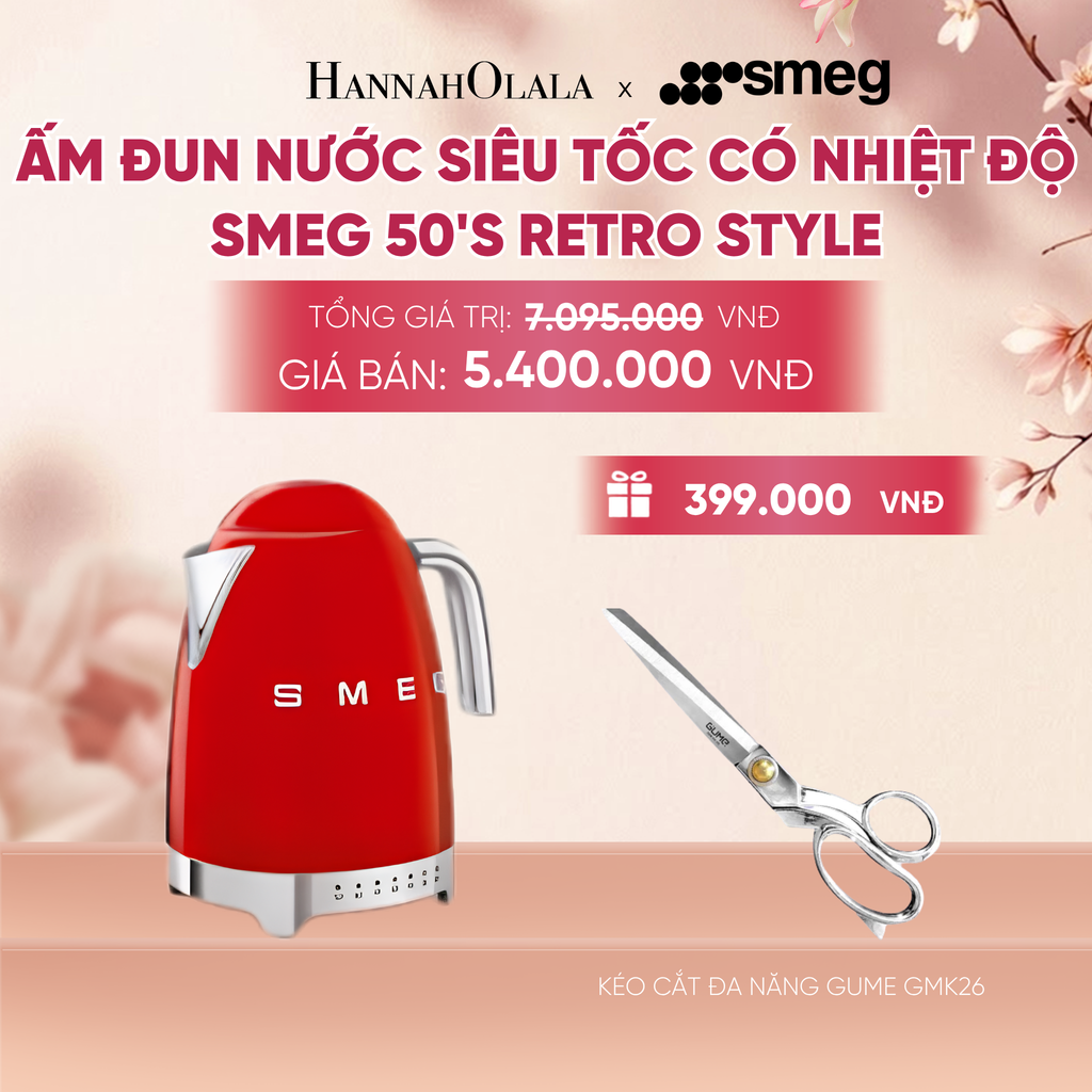  ẤM ĐUN NƯỚC SIÊU TỐC CÓ NHIỆT ĐỘ SMEG 50'S RETRO STYLE - A970 