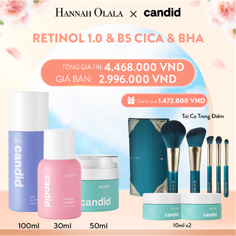  A152_DEAL 17: RETINOL 1.0% & B5 CICA & BHA
BỘ BA NGĂN NGỪA LÃO HÓA, TẨY TẾ BÀO CHẾT VÀ DƯỠNG ẨM PHỤC HỒI 