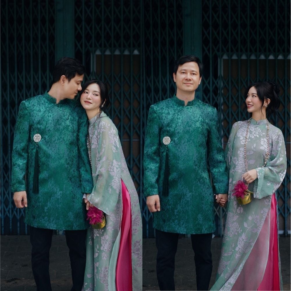  DEAL 2: SET ÁO DÀI 3 MÓN CẨM HOA CÁC 