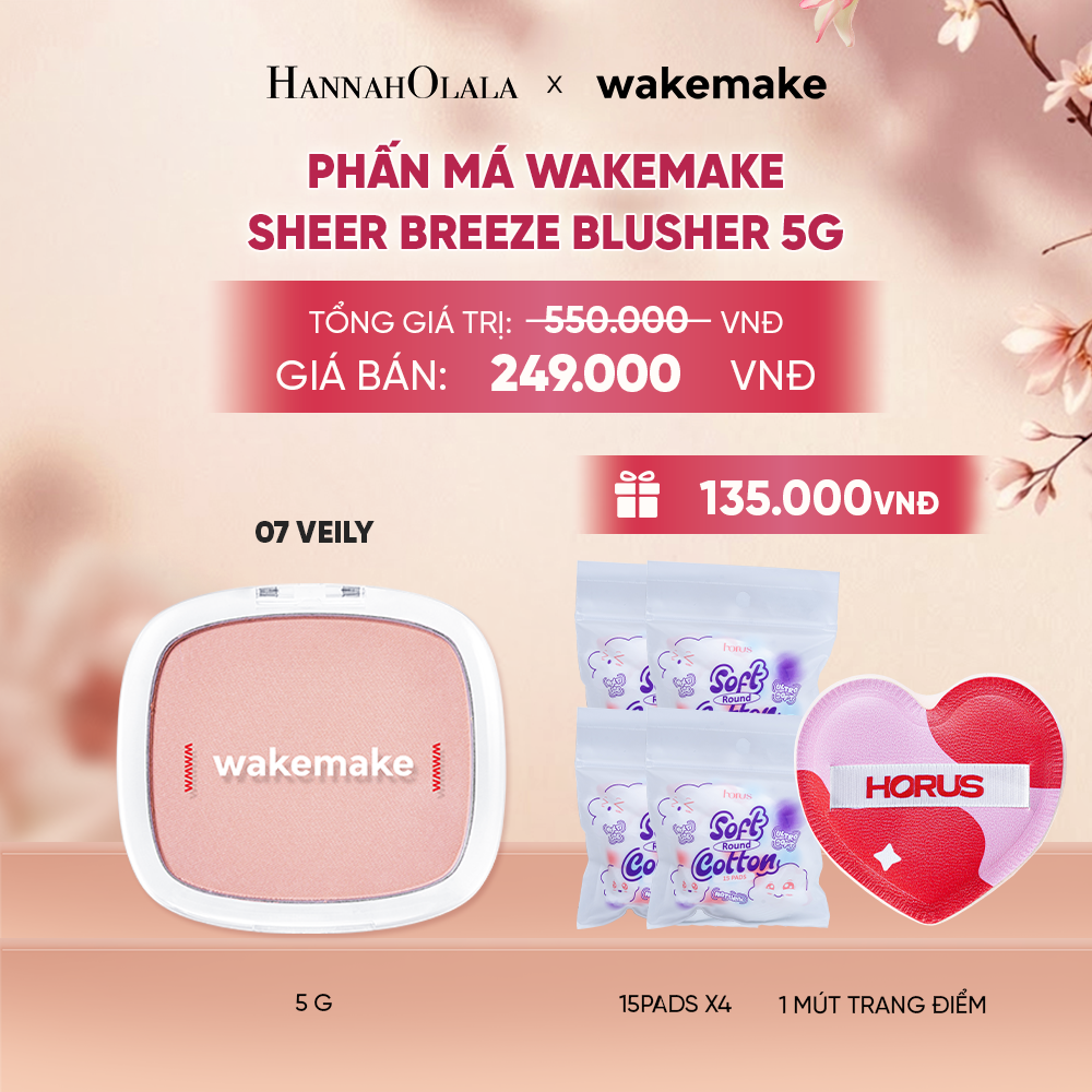  PHẤN MÁ WAKEMAKE SHEER BREEZE BLUSHER 5G - A1769 