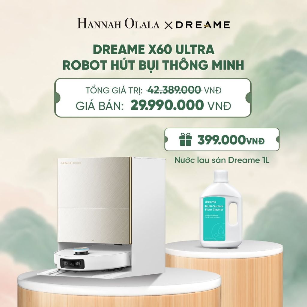  DREAME X60 ULTRA ROBOT HÚT BỤI THÔNG MINH - VƯỢT CHƯỚNG NGẠI KÉP LÊN TỚI 8.8CM - THIẾT KẾ SIÊU MỎNG 7.95CM - A1792 