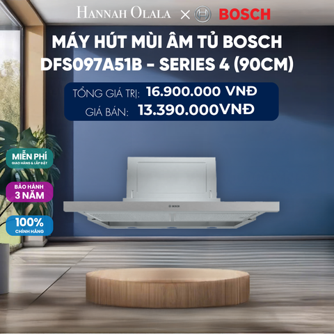  MÁY HÚT MÙI ÂM TỦ BOSCH DFS097A51B - SERIES 4 (90CM) 