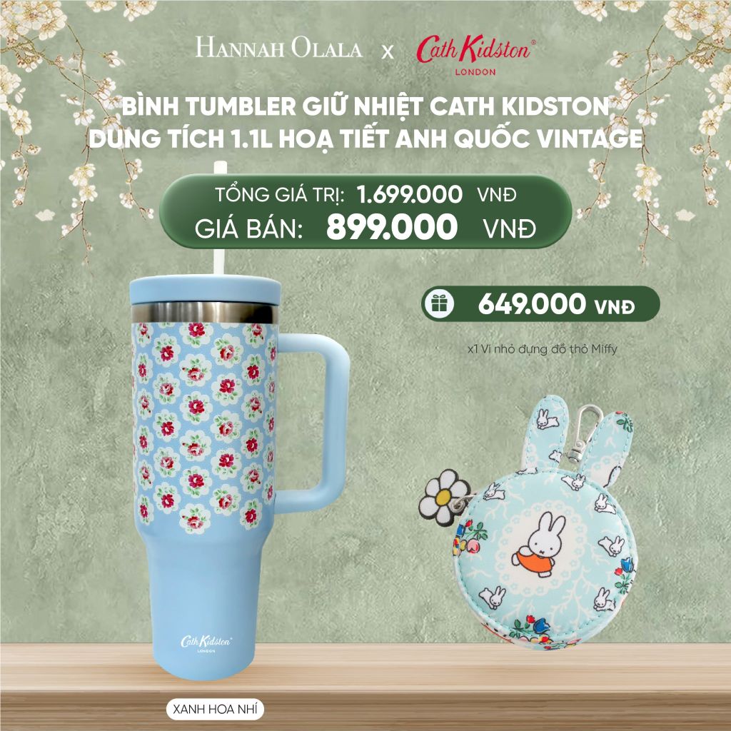  DEAL 17: BÌNH TUMBLER GIỮ NHIỆT CATH KIDSTON DUNG TÍCH 1.1L HOẠ TIẾT ANH QUỐC VINTAGE 