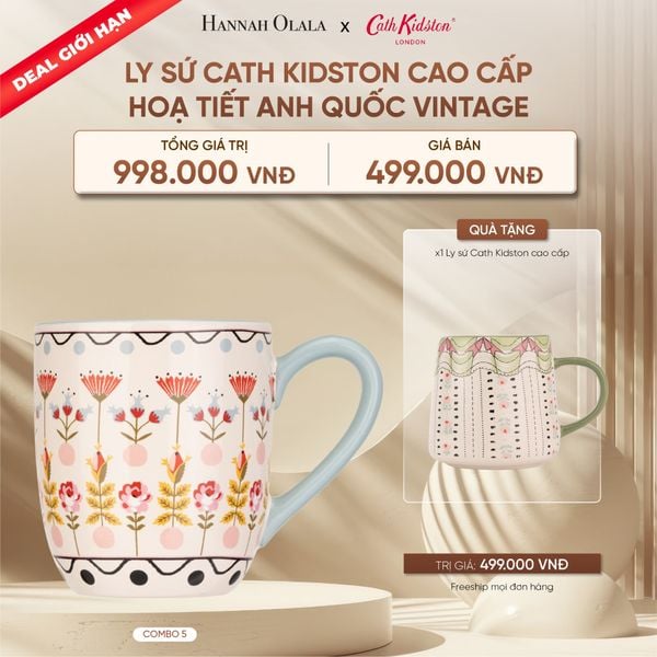  DEAL 17: [DEAL GIỚI HẠN - MUA 1 TẶNG 1] LY SỨ CATH KIDSTON CAO CẤP HOẠ TIẾT ANH QUỐC VINTAGE 
