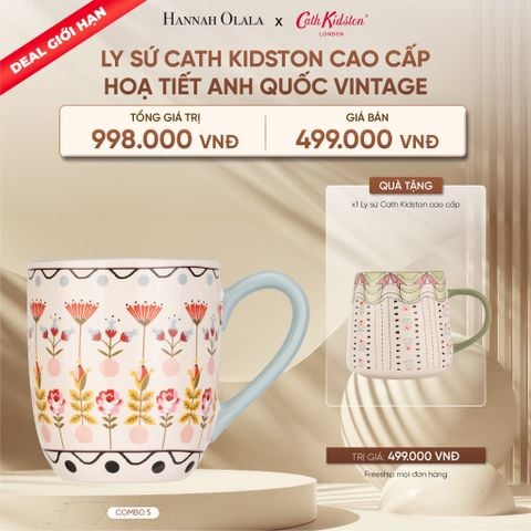  DEAL 17: [DEAL GIỚI HẠN - MUA 1 TẶNG 1] LY SỨ CATH KIDSTON CAO CẤP HOẠ TIẾT ANH QUỐC VINTAGE 