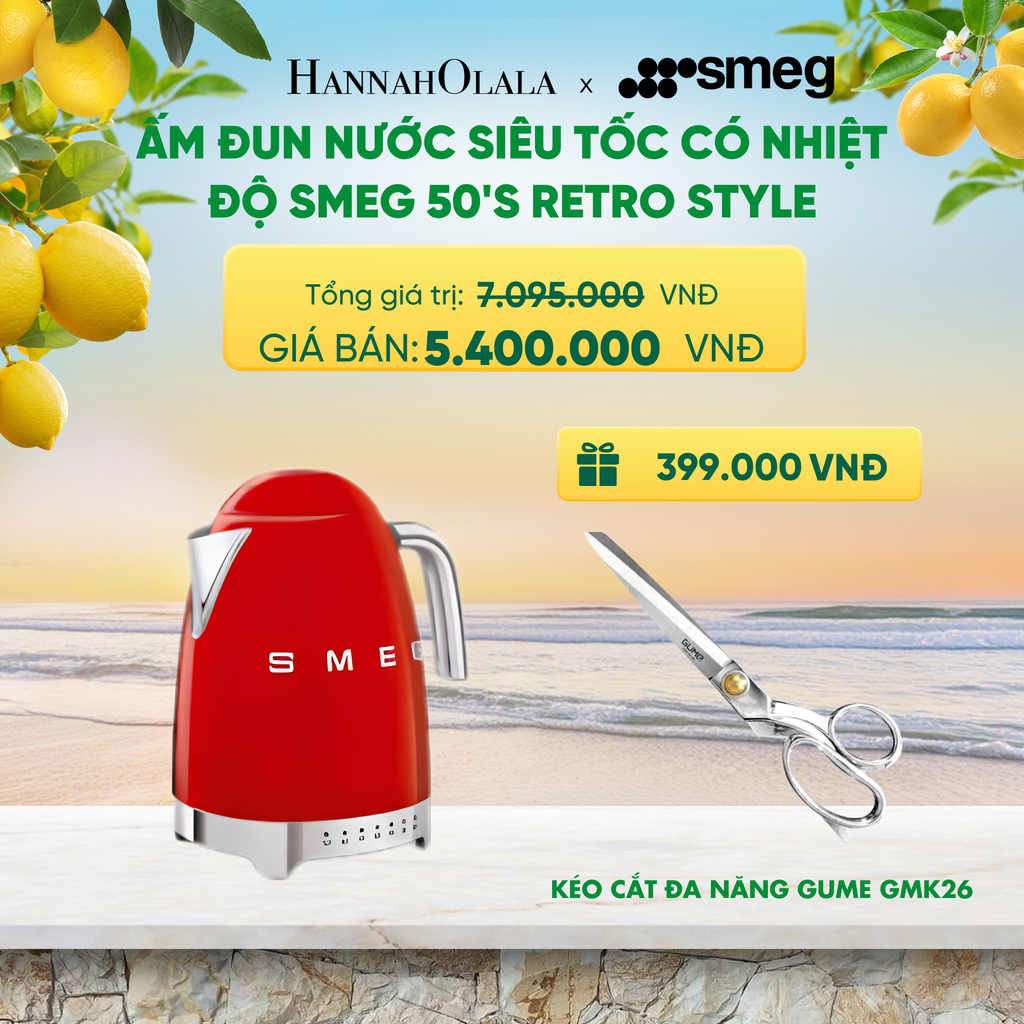  ẤM ĐUN NƯỚC SIÊU TỐC CÓ NHIỆT ĐỘ SMEG 50'S RETRO STYLE - A2136 