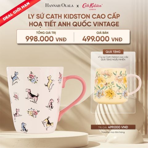  DEAL 17: [DEAL GIỚI HẠN - MUA 1 TẶNG 1] LY SỨ CATH KIDSTON CAO CẤP HOẠ TIẾT ANH QUỐC VINTAGE 