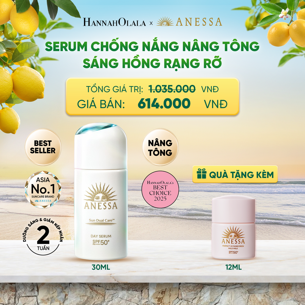  SERUM CHỐNG NẮNG DƯỠNG DA NÂNG TÔNG NGĂN NGỪA LÃO HÓA ANESSA DAY SERUM SPF50+ PA++++ 30ML - DEAL 21 