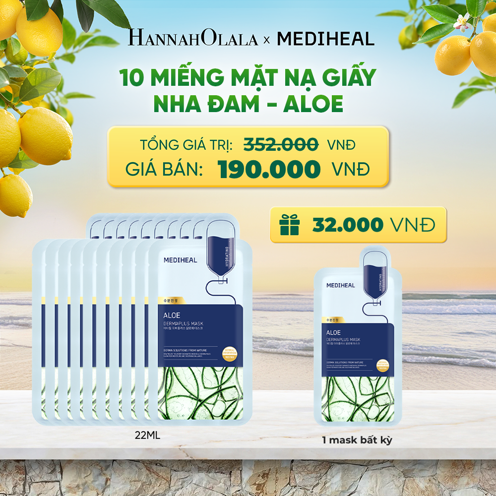  MẶT NẠ DERMAPLUS MASK 22ML (COMBO 10 MIẾNG) BẤT KỲ 