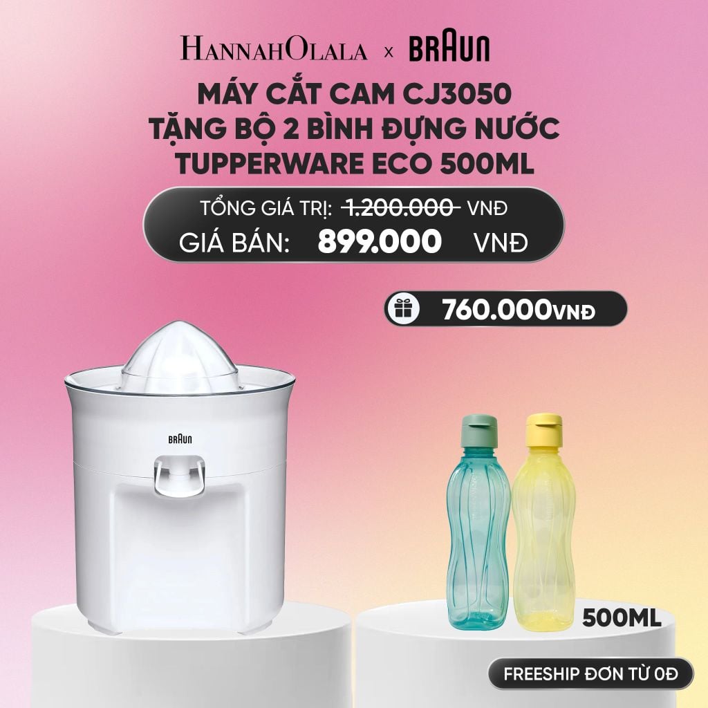  MÁY CẮT CAM CJ3050 TẶNG BỘ 2 BÌNH ĐỰNG NƯỚC TUPPERWARE ECO 500ML_A2033 