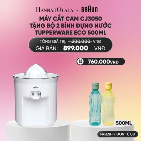  MÁY CẮT CAM CJ3050 TẶNG BỘ 2 BÌNH ĐỰNG NƯỚC TUPPERWARE ECO 500ML_A2033 