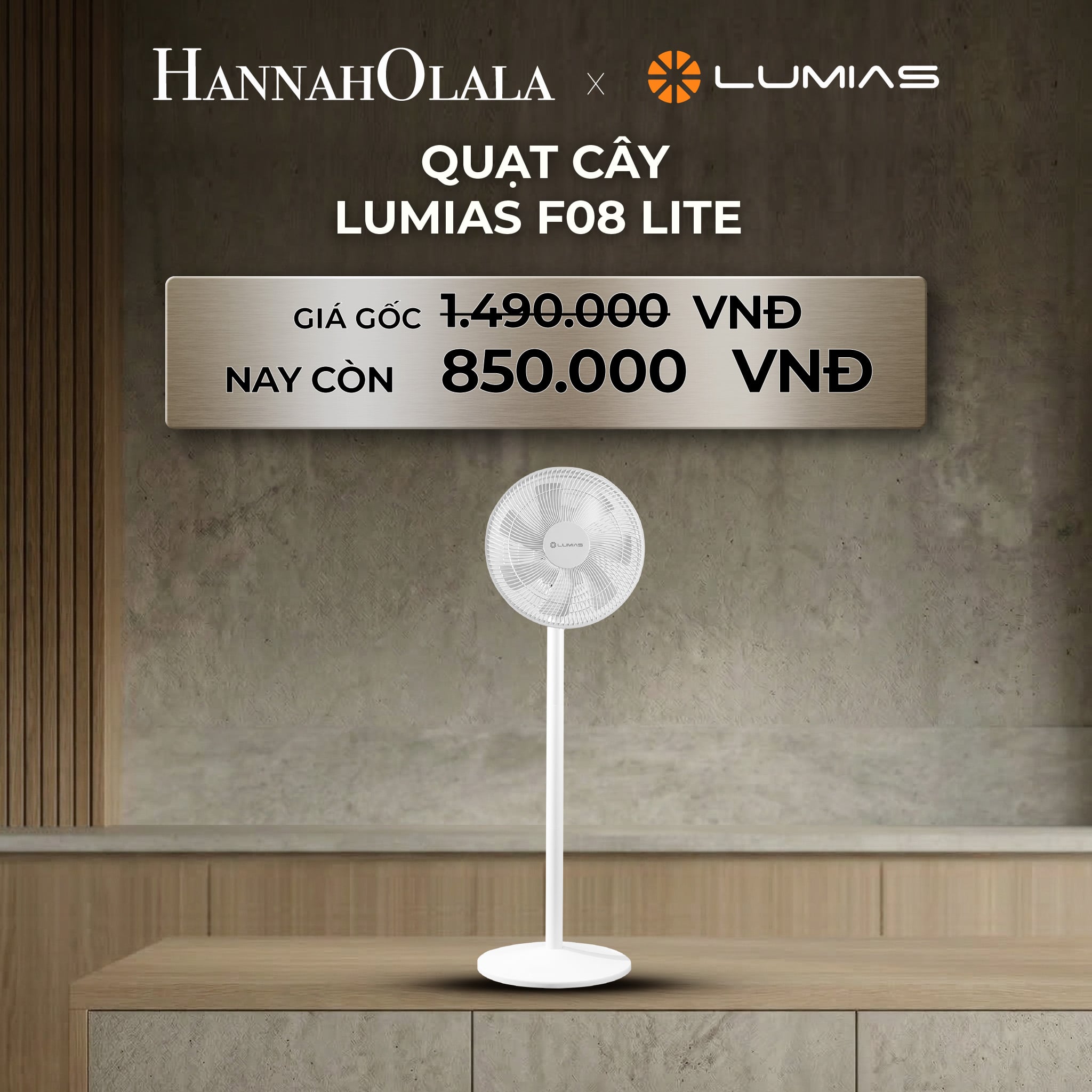 B120_deal 17: quạt cây lumias f08 lite - 40w, 4 cấp độ - remote điều khiển từ xa