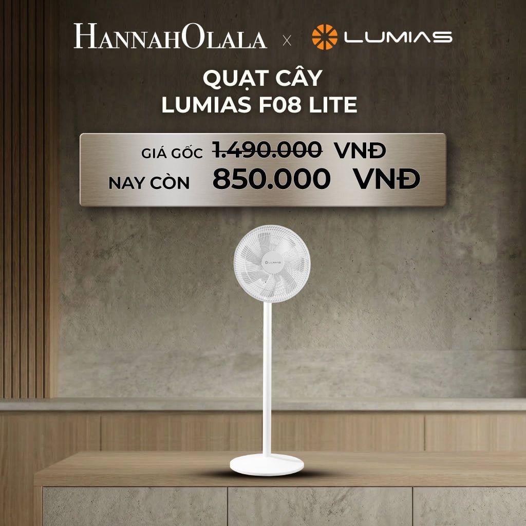  DEAL 17: QUẠT CÂY LUMIAS F08 LITE - 40W, 4 CẤP ĐỘ - REMOTE ĐIỀU KHIỂN TỪ XA 