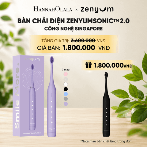  [MUA 1 TẶNG 1] BÀN CHẢI ĐIỆN ZENYUM SONIC 2.0 - CÔNG NGHỆ SINGAPORE (NOTE MÀU BÀN CHẢI TẶNG TRONG ĐƠN) 