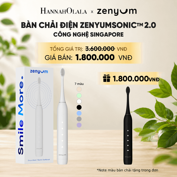  [MUA 1 TẶNG 1] BÀN CHẢI ĐIỆN ZENYUM SONIC 2.0 - CÔNG NGHỆ SINGAPORE (NOTE MÀU BÀN CHẢI TẶNG TRONG ĐƠN) 