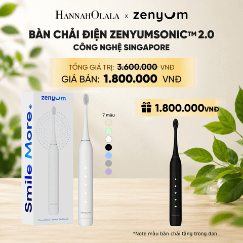  [MUA 1 TẶNG 1] BÀN CHẢI ĐIỆN ZENYUM SONIC 2.0 - CÔNG NGHỆ SINGAPORE (NOTE MÀU BÀN CHẢI TẶNG TRONG ĐƠN) 