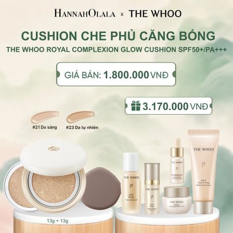  [TẶNG KÈM 1 LÕI] CUSHION CHE PHỦ CAO RẠNG RỠ MỊN MƯỢT THE WHOO ROYAL COMPLEXION GLOW SPF50+/PA+++ - A1095 