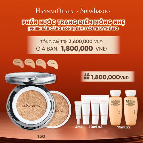  PHẤN NƯỚC TRANG ĐIỂM MỎNG NHẸ SÁNG TRONG (KÈM LÕI THAY THẾ) SULWHASOO PERFECTING CUSHION AIRY 15GX2 