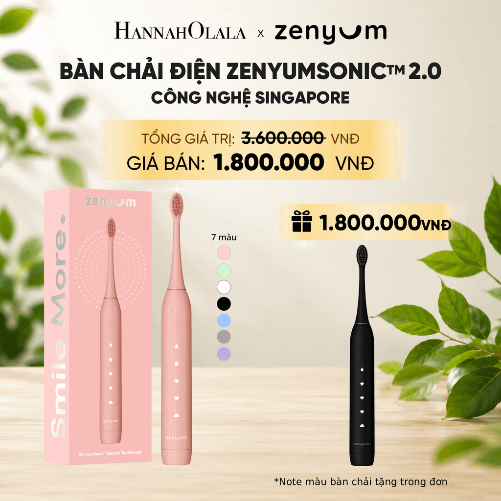  [MUA 1 TẶNG 1] BÀN CHẢI ĐIỆN ZENYUM SONIC 2.0 - CÔNG NGHỆ SINGAPORE (NOTE MÀU BÀN CHẢI TẶNG TRONG ĐƠN) 