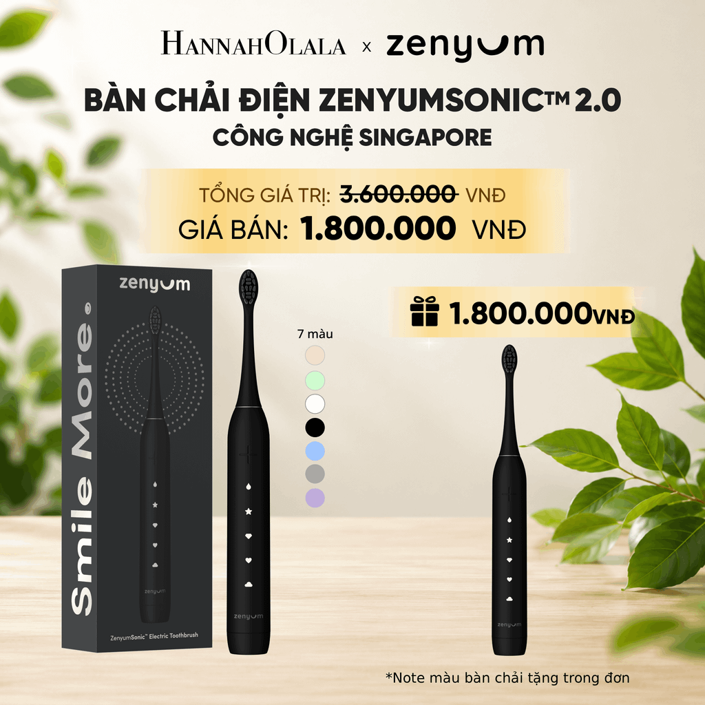  [MUA 1 TẶNG 1] BÀN CHẢI ĐIỆN ZENYUM SONIC 2.0 - CÔNG NGHỆ SINGAPORE (NOTE MÀU BÀN CHẢI TẶNG TRONG ĐƠN) 