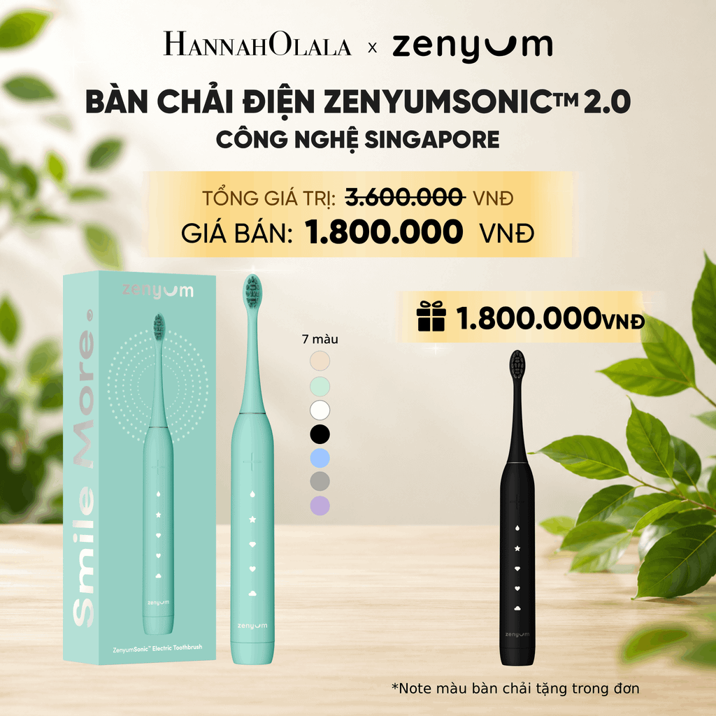  [MUA 1 TẶNG 1] BÀN CHẢI ĐIỆN ZENYUM SONIC 2.0 - CÔNG NGHỆ SINGAPORE (NOTE MÀU BÀN CHẢI TẶNG TRONG ĐƠN) 