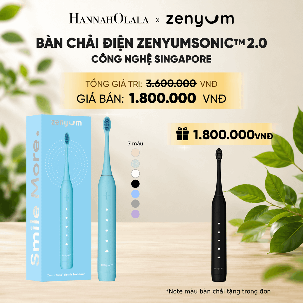  [MUA 1 TẶNG 1] BÀN CHẢI ĐIỆN ZENYUM SONIC 2.0 - CÔNG NGHỆ SINGAPORE (NOTE MÀU BÀN CHẢI TẶNG TRONG ĐƠN) 